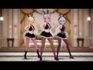 mmd r-18 [normal] tokiharashi and amama and fischl - bunny style