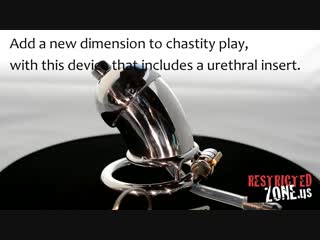 closed metal chastity belt with catheter
